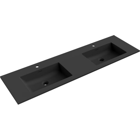 Mexen Otis Doppelte Einbauwaschbecken zur Arbeitsplatte 161 x 46,5 cm, Schwarz Matt - 25181671D