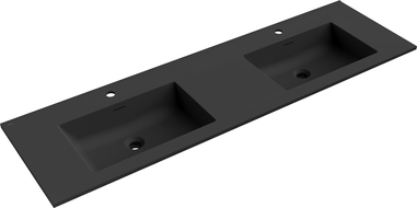 Mexen Otis ingebouwde inbouw wastafel dubbel 161 x 46,5 cm, zwart mat - 25181671D