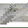Mexen Lima Duschkabine faltbar 90 x 90 cm, transparent, gold + Duschwanne Flat - 856-090-090-50-00-4010