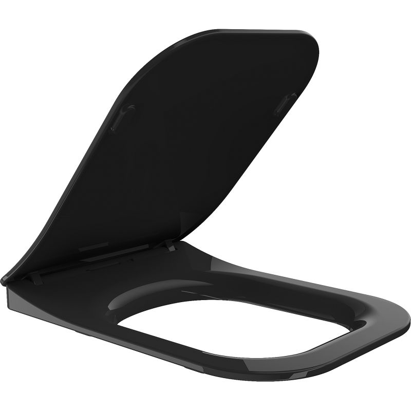 Mexen Teo långsamt fallande slim sits, duroplast, svart glans - 39851085