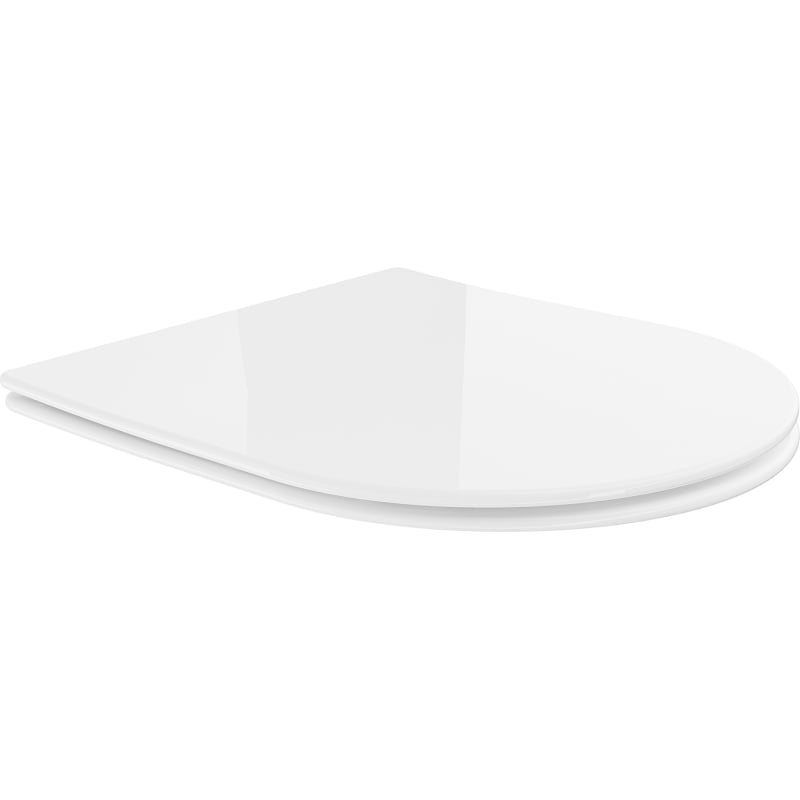 Mexen hidaskaatuva slim-kansi, duroplast, valkoinen kiiltävä - 39040100