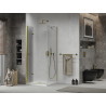 Mexen Lima cabine de douche pliante 100 x 100 cm, transparent, or + receveur Flat - 856-100-100-50-00-4010