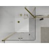 Mexen Lima folding shower cabin 100 x 100 cm, transparent, gold + Flat tray - 856-100-100-50-00-4010