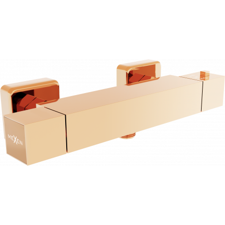 Mexen Cube robinet de douche thermostatique, or rose - 77200-60