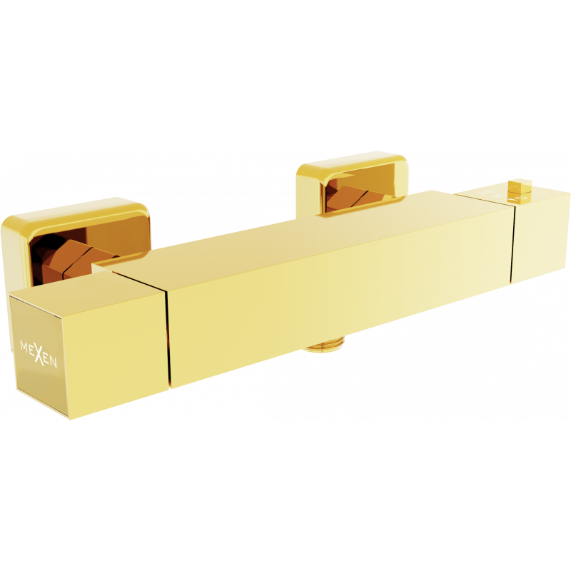 Mexen Cube miscelatore termostatico per doccia, oro - 77200-50