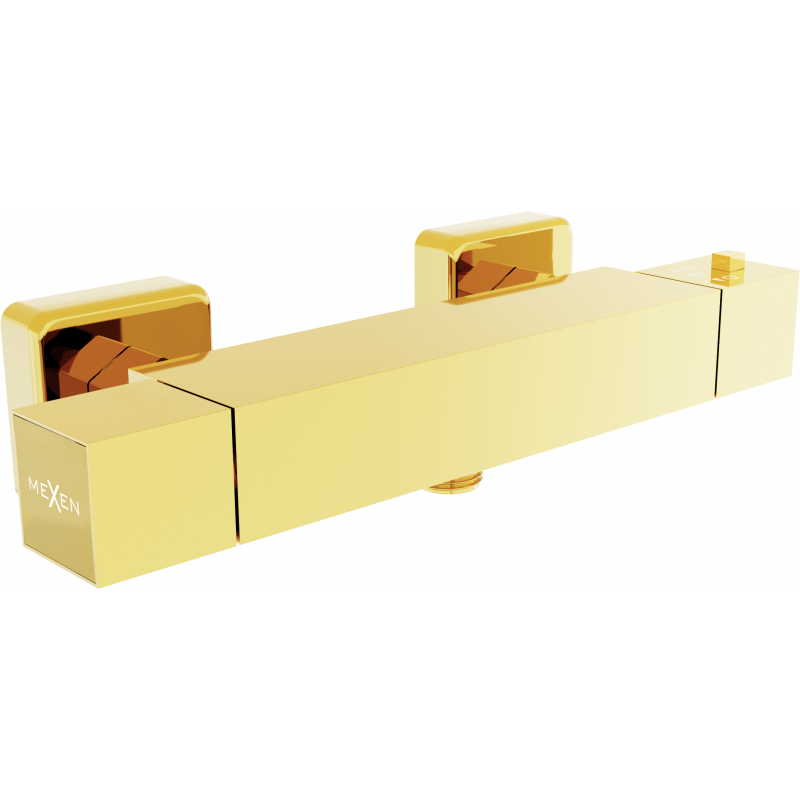 Mexen Cube termostatyczna bateria prysznicowa, złota - 77200-50