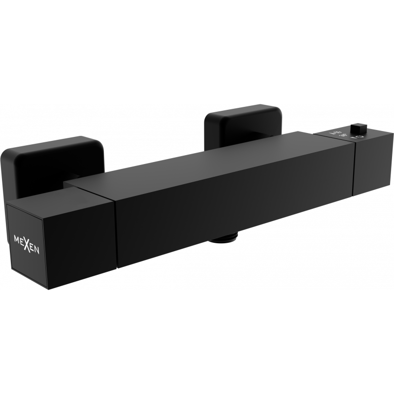 Mexen Cube Θερμοστατική βρύση ντους, μαύρη - 77200-70