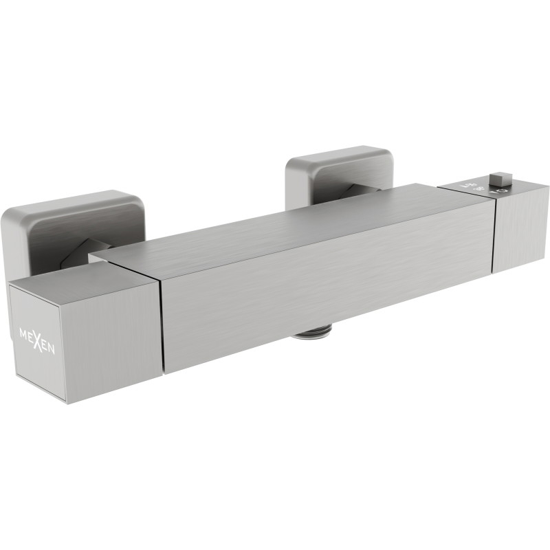 Mexen Cube grifo de ducha termostático, gris oscuro cepillado - 77200-66