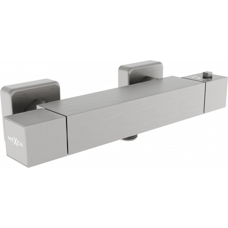 Mexen Cube termostatyczna bateria prysznicowa, gun gray szczotkowany - 77200-66
