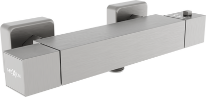 Mexen Cube grifo de ducha termostático, gris oscuro cepillado - 77200-66