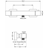 Mexen Cube Thermostat Duscharmatur, Graphit - 77200-66