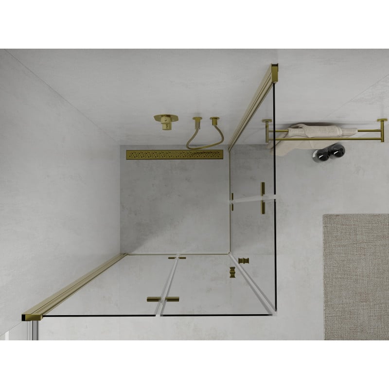 Mexen Lima Duo kabina prysznicowa składana 70 x 70 cm, transparent, złota - 856-070-070-50-00-02