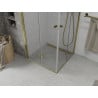 Mexen Lima Duo cabine de douche pliante 90 x 90 cm, transparente, or - 856-090-090-50-00-02