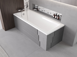 Mexen X-ST Stäipëschaal fir rechteckeg Badewannen 160-190 x 70-90 cm, wäiss - 55021-00