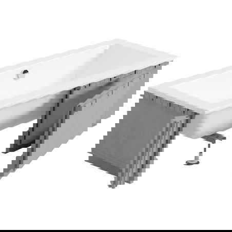 Mexen X-ST Κάλυμμα LED από φελιζόλ για ορθογώνια μπανιέρα 160-190 x 70-90 cm, λευκό