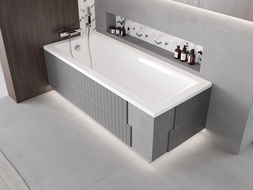 Mexen X-ST pannello in polistirolo LED per vasca rettangolare 160-190 x 70-90 cm, bianco - 55021-01