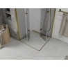 Mexen Lima Duo volditav dušinurk 100 x 100 cm, läbipaistev, kuldne - 856-100-100-50-00-02