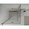 Mexen Lima Duo volditav dušinurk 100 x 100 cm, läbipaistev, kuldne - 856-100-100-50-00-02