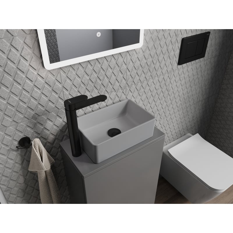 Mexen Nadia countertop washbasin 36 x 23 cm, light grey matte - 21613661