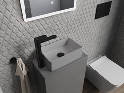 Mexen Nadia countertop washbasin 36 x 23 cm, light gray matte - 21613661