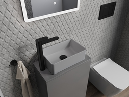 Mexen Nadia lavabo da appoggio 36 x 23 cm, grigio chiaro opaco - 21613661