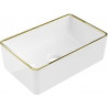 Mexen Nadia lavabo sobre encimera 36 x 23 cm, blanco/oro ribete - 21613605