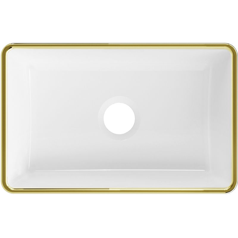 Mexen Nadia opzetwastafel 36 x 23 cm, wit/gouden rand - 21613605