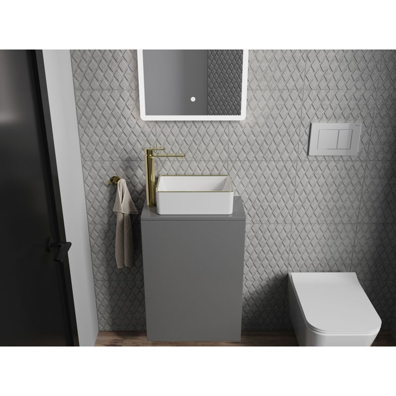 Mexen Nadia countertop basin 36 x 23 cm, white/gold edge - 21613605