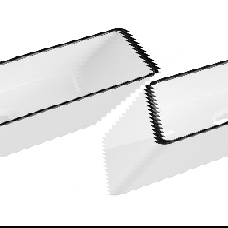 Mexen Nadia bänkhandfat 36 x 23 cm, vit/svart kant - 21613607