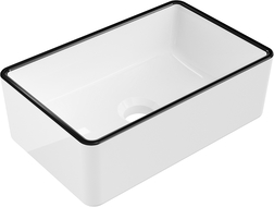 Mexen Nadia lavatório de bancada 36 x 23 cm, branco/com borda preta - 21613607