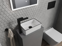 Mexen Nadia countertop washbasin 36 x 23 cm, white/black rim - 21613607