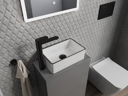 Mexen Nadia virsmas izlietne 36 x 23 cm, balta/melna mala - 21613607