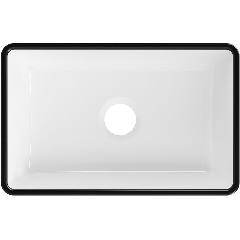 Mexen Nadia lavabo sur comptoir 36 x 23 cm, bord blanc/noir - 21613607