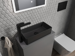 Mexen Nadia virsmas izlietne 46 x 23 cm, melns mats - 21614685