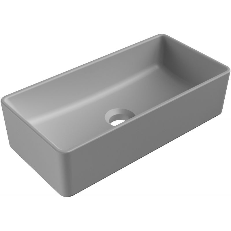 Mexen Nadia lavabo sobre encimera 46 x 23 cm, gris claro mate - 21614661