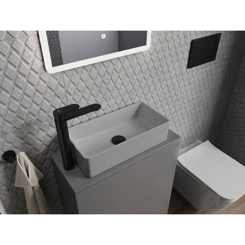 Mexen Nadia lavabo da appoggio 46 x 23 cm, grigio chiaro opaco - 21614661