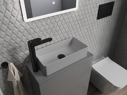 Mexen Nadia 46 x 23 cm countertop washbasin, light gray matte - 21614661