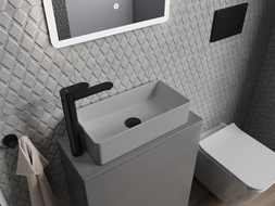 Mexen Nadia lavabo da appoggio 46 x 23 cm, grigio chiaro opaco - 21614661