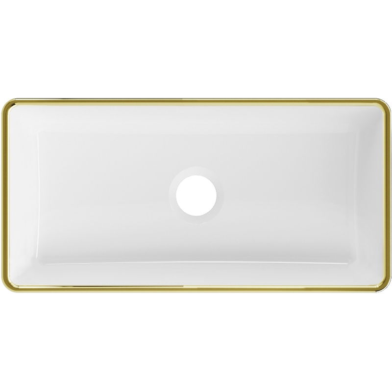 Mexen Nadia Countertop Spullsteen 46 x 23 cm, wäiss/goldene Kant - 21614605