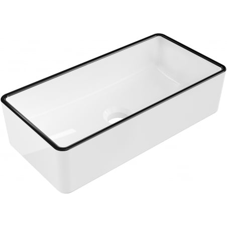 Mexen Nadia lavabo da appoggio 46 x 23 cm, bianco/nero bordo - 21614607