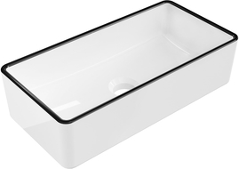 Mexen Nadia lavatório de bancada 46 x 23 cm, branco/preto borda - 21614607