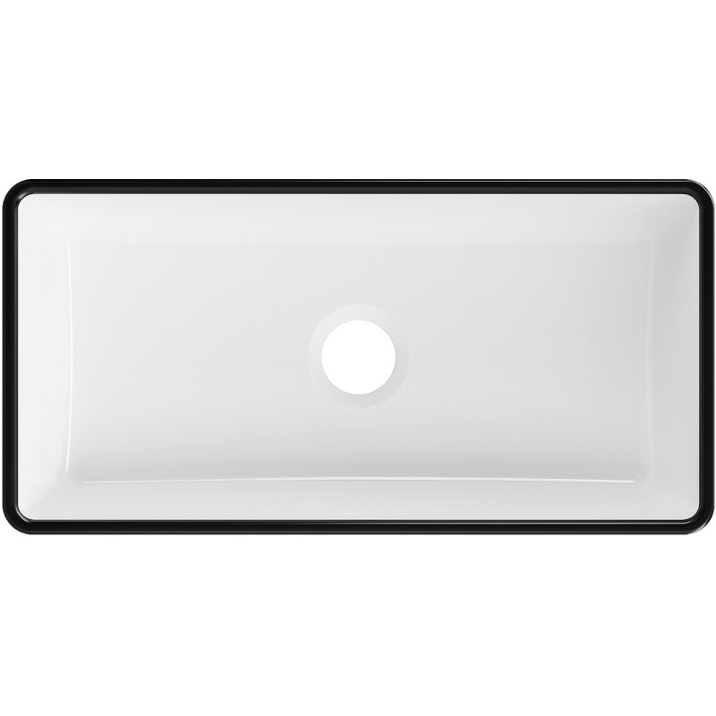 Mexen Nadia opbouwwastafel 46 x 23 cm, wit/zwarte rand - 21614607