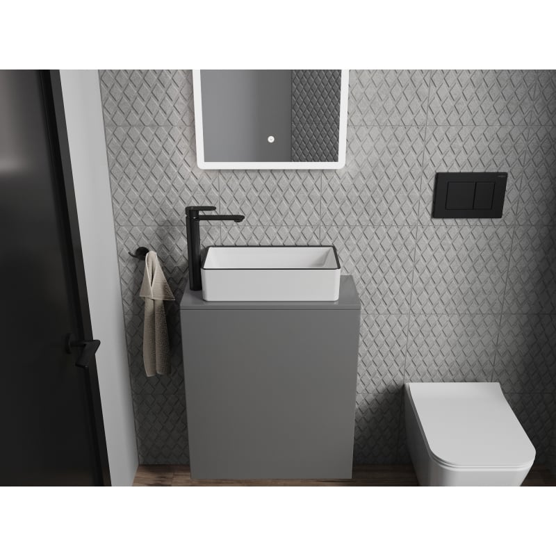 Mexen Nadia opzetwaskom 46 x 23 cm, wit/zwart rand - 21614607