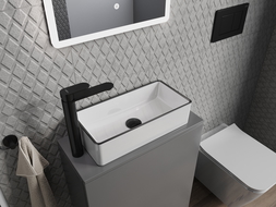 Mexen Nadia countertop washbasin 46 x 23 cm, white/black edging - 21614607