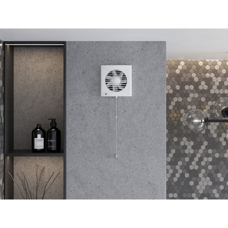 Mexen EXS 120 Badezimmerlüfter, Schnurschalter, weiß - W9604-125K-00