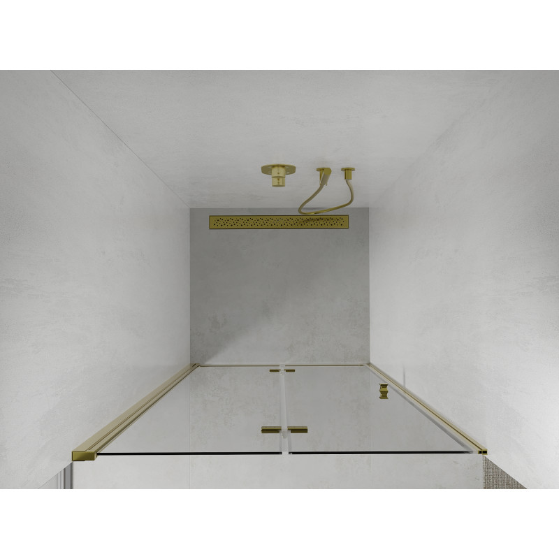 Mexen Lima puerta de ducha plegable 80 cm, transparente, dorada - 856-080-000-50-00