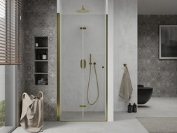 Mexen Lima opvouwbare douchedeur 90 cm, transparant, goud - 856-090-000-50-00