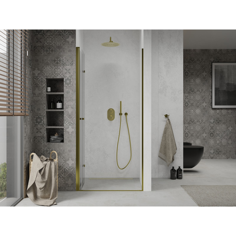 Mexen Lima portes de douche pliantes 90 cm, transparentes, dorées - 856-090-000-50-00