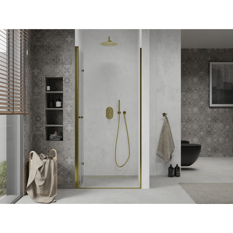 Mexen Lima folding shower door 100 cm, transparent, gold - 856-100-000-50-00