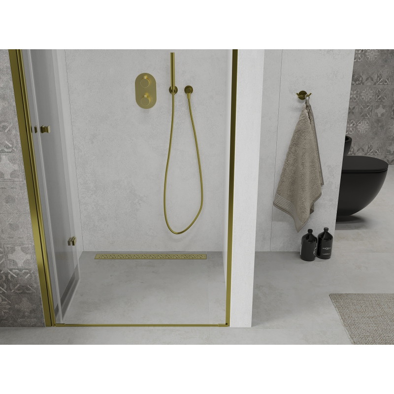 Mexen Lima folding shower door 100 cm, transparent, gold - 856-100-000-50-00